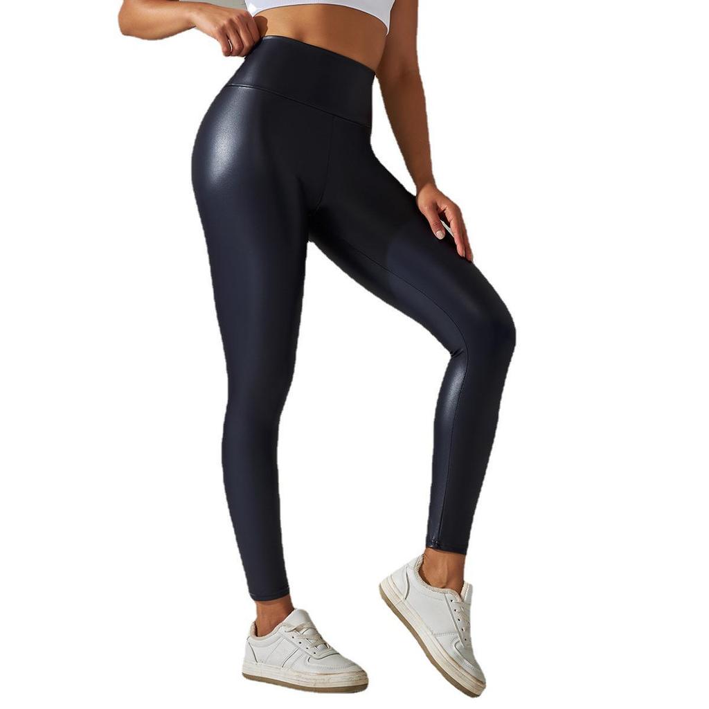 Plus Size High Waist Faux Leather Leggings - Sexy Autumn/Winter Women's Pants