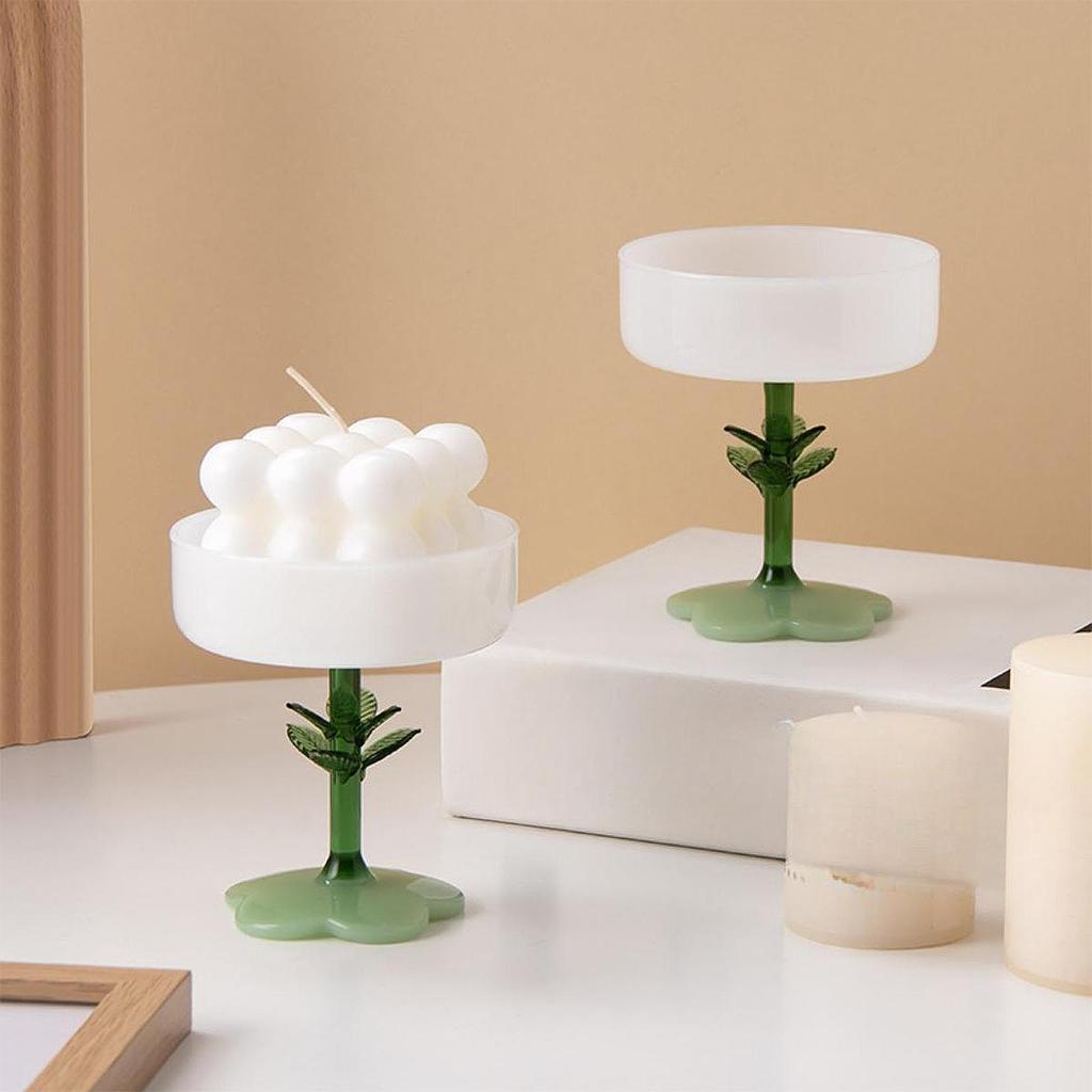 Glass Candle Holder Candlestick Holder, Tabletop Candelabra Stand for Fireplace Dining Room,