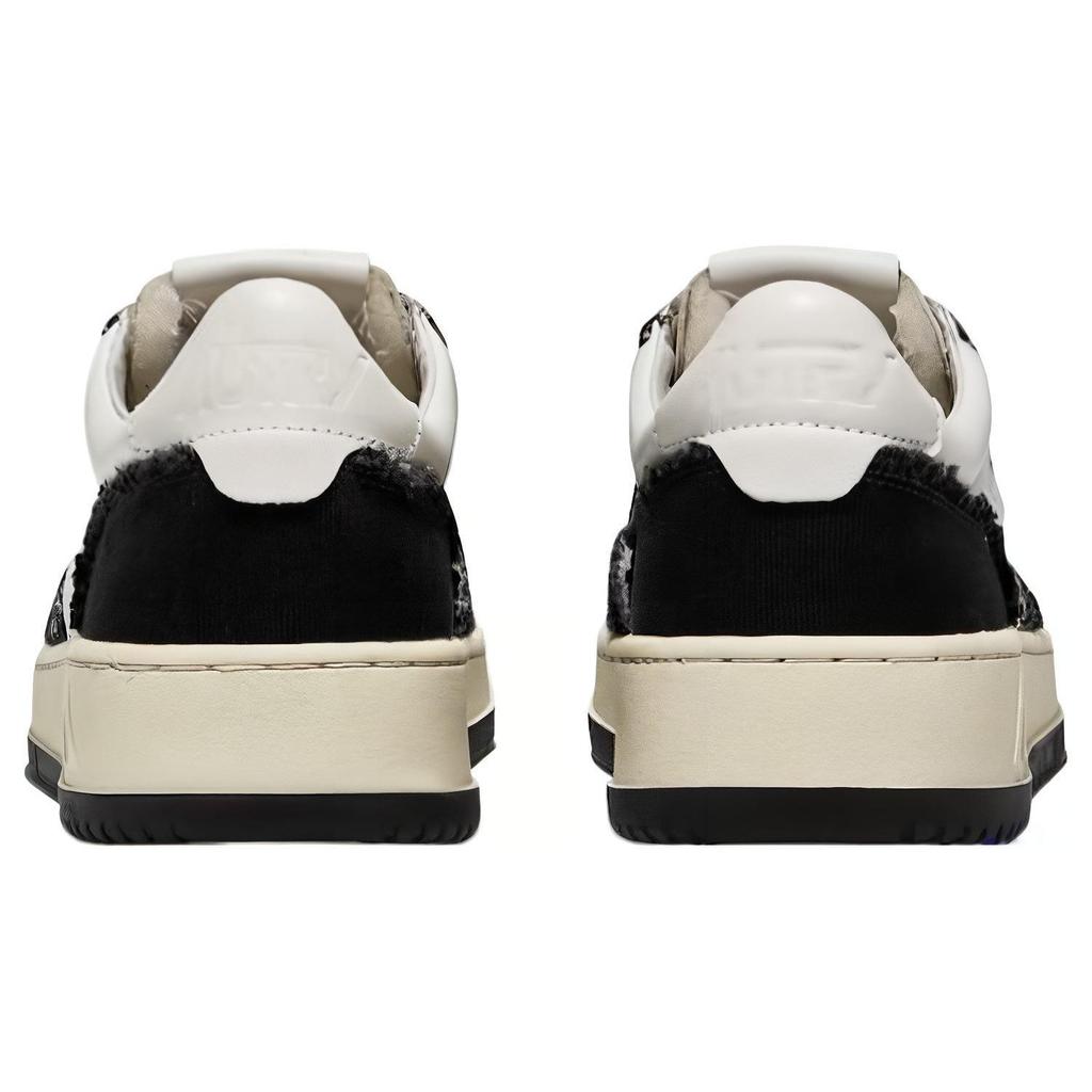 Autry Medalist Leather Canvas Logo Low-Top Fashion Sneakers Women sneakers Black White AULW-CB02