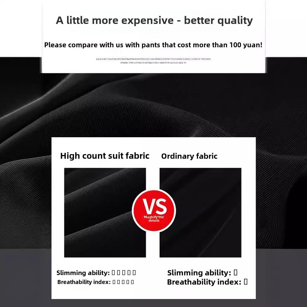 2024 Women's High-Waist Black Wide-Leg Suit Pants—Slim, Casual, High-Grade Drape for Spring