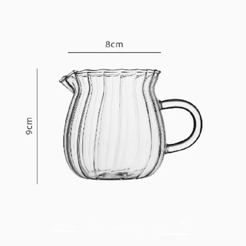 Classic Glass Tea Pitcher Transparent Handle Milk Coffee Cup Heat-Resisting High Borosilicate Glass Coffee Pot Fruit Juice Water Jug