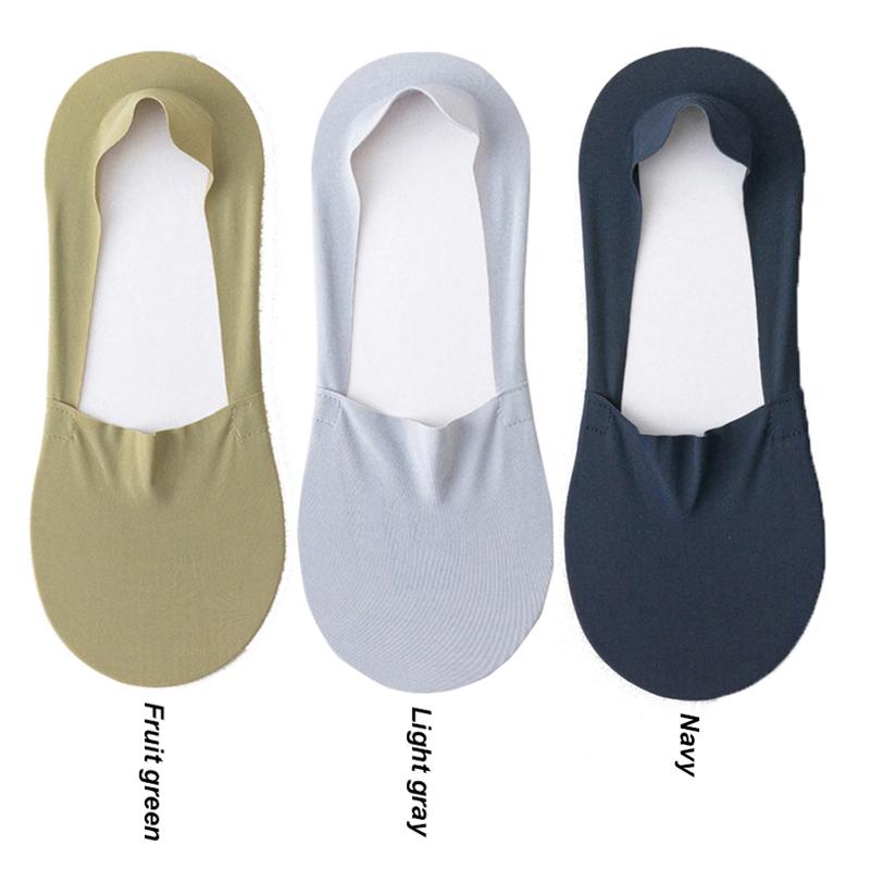Mens Socks Fashion Summer Men Invisible No Show Socks Solid Color Casual Breathable Silicone Non-slip Low Cut Ankle Boat Socks