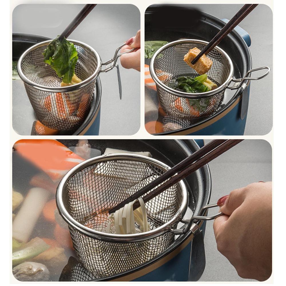 Jemný síťovaný koš na smažení Kulaté sítko na potraviny Koš na těstoviny Cedník na potraviny Hranolky