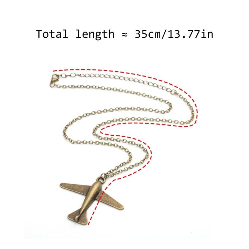 Antique Brass Airplanes Pendant Necklace Flight Attendant Costume Accessory Airplanes Necklace Flight Attendant Necklace