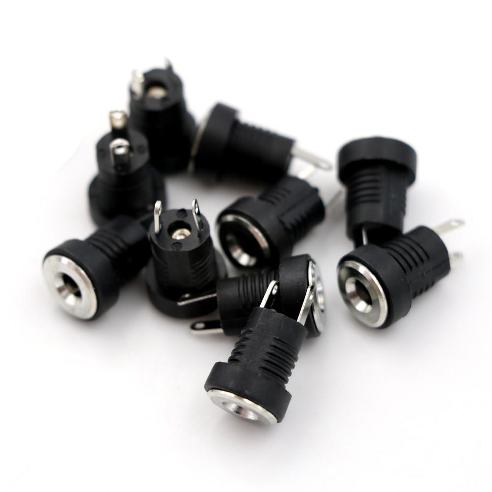 10Pcs Dc Power Jack Socket Female Panel Mount Connector 3.5 Mm X 1.35Mm
