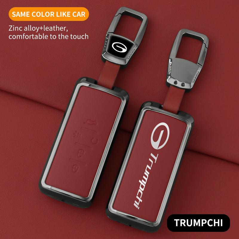 For Gac Trumpchi New Energy Key Case Gs4 Gm8 Ga3 Ga6 Sgs7 Ga4 Gs5 Gs3 Gs8 Car Remote Key Fob Zinc Alloy Leather Protective Case