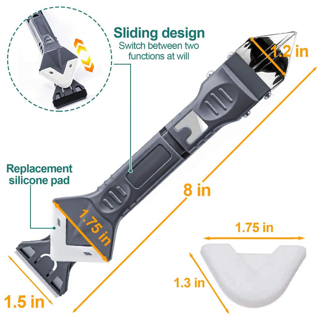 5 In 1 Silicone Sealant Grout Removal Tool Stainless Steel Head Caulking Tools