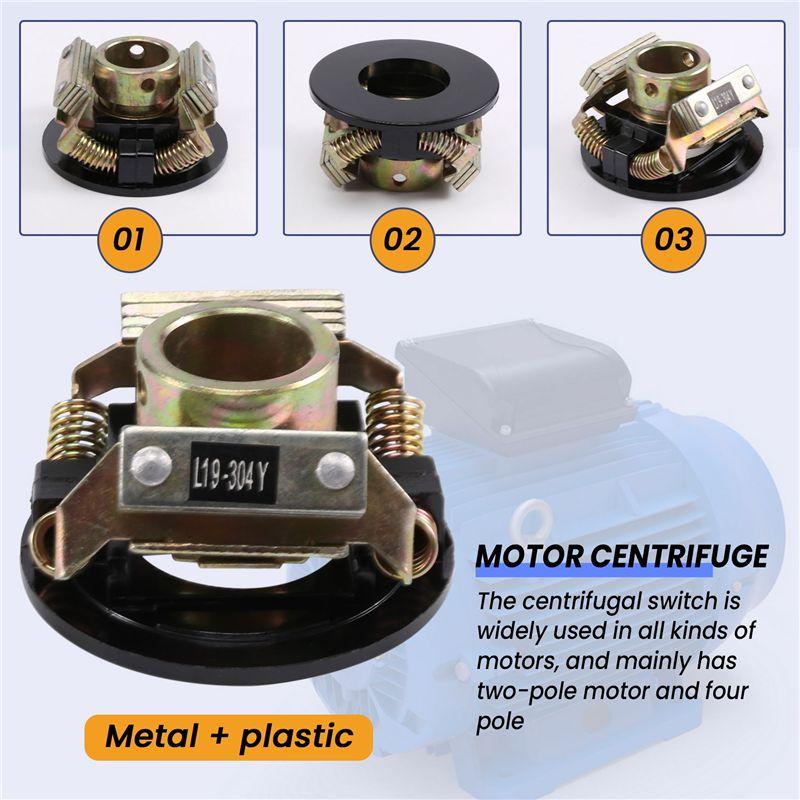 Frischer Motor Zentrifugalschalter Einphasig Mechanischer Zentrifugalschalter Elektromotor Anlasser Steuergerät Kit L19-304Y