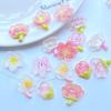 10Pcs New Cute Mini Luminous Transparent Lotus Flat back Resin Cabochons Scrapbooking DIY Jewelry Craft Decoration Accessorie