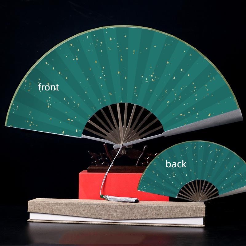 

Винтажный веер для тай-чи в китайском стиле, самооборона, фитнес, веер для кунг-фу, металлические ребра из алюминиевого сплава, мужской складной ручной веер, веер для танцев