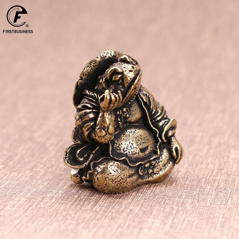 Master Toad Pure Copper Ornament Tea Pet Chinese Classical Desktop Toy Decoration Crafts Vintage Brass Animal Figurine Miniature