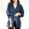 DEMANA Women's Double-Breasted Denim Jacket