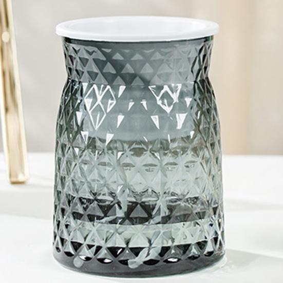 Self-Absorbing Vase Transparent Water Level Indicator Embossed Self-Watering Planter with Breathable Bottom for Indoor Plants Succulents Herb