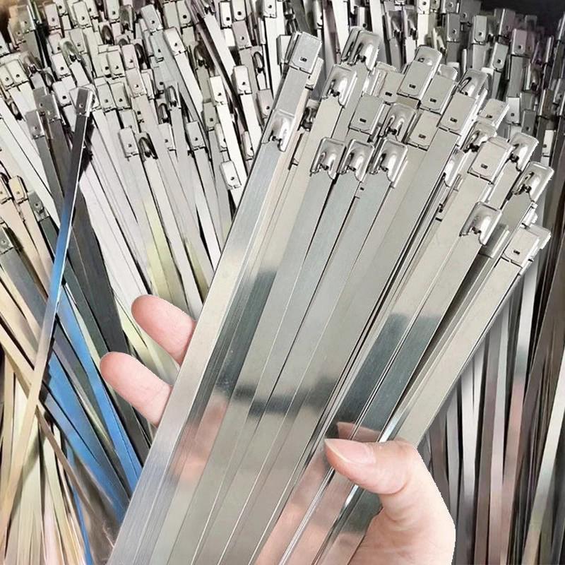 100 Stück Selbstverriegelnde Edelstahl-Kabelbinder 4,6 mm Breite Schwerlast-Metall-Kabelbinder für Auspuffrohr Fahrzeug Mechanische Befestigung