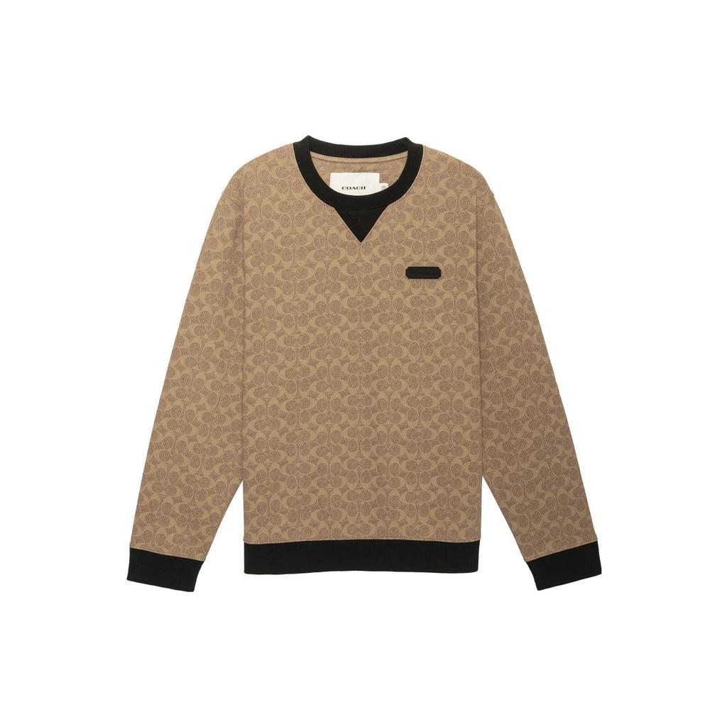 Coach FW22 Classic Logo Basic Round Neck Sweatshirt Men sweatshirt Brown CB490-RYU