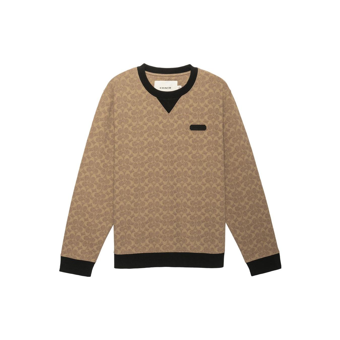 Coach FW22 Classic Logo Basic Round Neck Sweatshirt Men sweatshirt Brown CB490-RYU