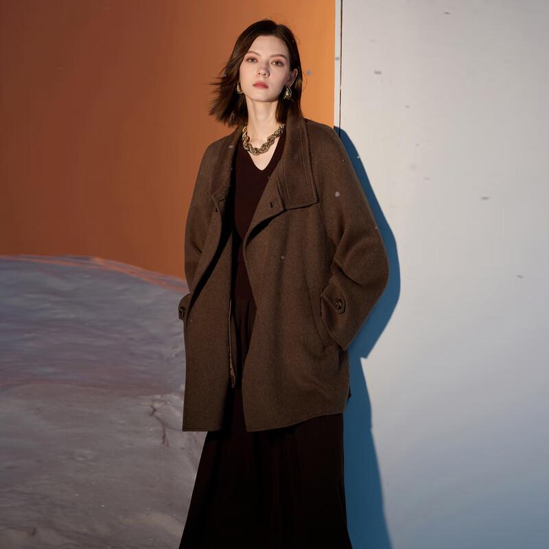 

Sancai 100% Wool Stand Collar Double-Faced Coat XL 170/92A