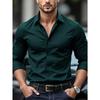 New Men Shirt Brand New Solid Color Long Sleeve Elastic Fabric Men's Multiple Colors Male Quality Basic Shirt