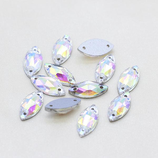 Premium Flat-Bottomed Double-Hole Glass Sewing Drill and Rhinestone Stickers for DIY Clothing, Shoes, Hats, and Bags.