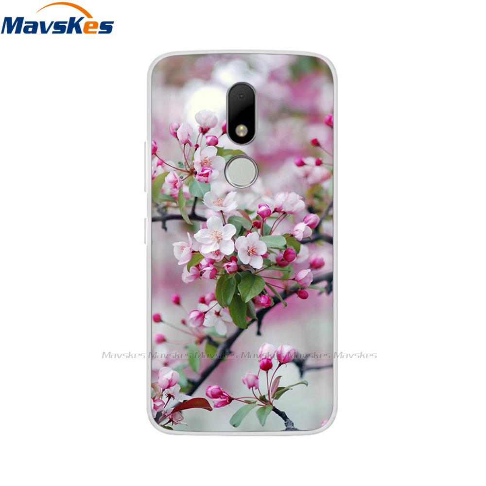 Soft TPU Case For Motorola Moto M Case XT1662 5.5inch Cute Cartoon Silicone Back Cover For Moto M Case XT1663 Phone Cases flower