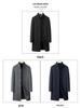 Men's Single-Breasted Stand-Collar Wool Gabardine Trench Coat - Business Casual Long Jacket
