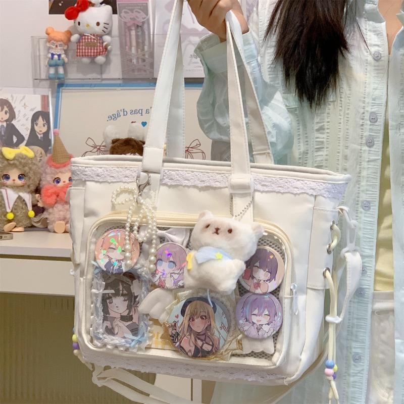 Japanese Ins New High-value, Fresh, Sweet and Transparent Pain Bag, Girl Light and Large-capacity Tote Bag
