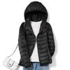 Women Ultra Lightweight Puffer Jacket Korean Fashion Hooded Short Female Wind-Resistant Breathable Down Coat