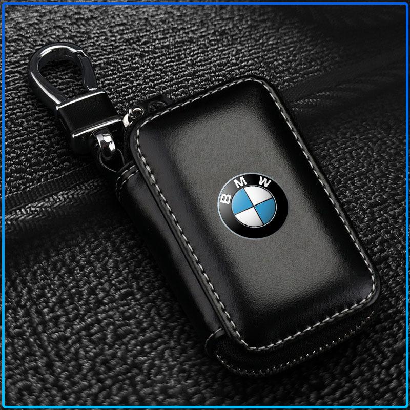 1Pcs Leather Emblem Car Key Case Keychain Zipper Key Case Bag For BMW M Performance 1 3 5 7 Series M3 M4 M5 M6 X1 X3 X5 X6 X7 E30 E34 E36 E39 E4