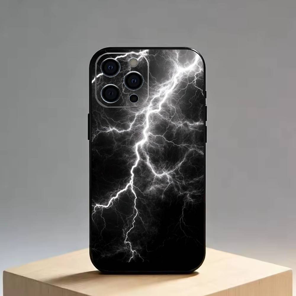 Cool lighting   Phone Case For iPhone 17, 16,15,14,13,12,11 Plus,Pro Max, Others Soft Black Cover