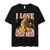 Lustiges Meme Ich Liebe Knoblauchbrot Skelett Grafik Gedrucktes T-Shirt Damen Lässig Kurzarm T-Shirts Sommer Rundhals Kleidung Y2K