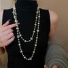 Rose Pearl Bead Necklace Set French Niche Light Luxury Collarbone Chain High-End New Necklace