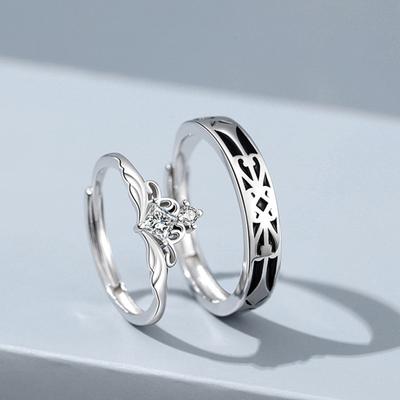 Anello per Coppia Lusso Squisito Non Sbiadisce Gioielli per San Valentino L'Attrice e il Cavaliere Anello di Fidanzamento per Anniversario