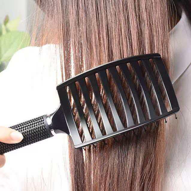Women s Volumizing Curved Comb for High Skull Styles - Large, Ribbed Massage Design for Hair Root Styling