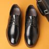 Spring and Autumn Men's Leather Shoes Business Dress Leather Shoes Men's Lace-Up Fashion Single Shoes Large Size Men's Shoes Wenzhou Foreign Tr