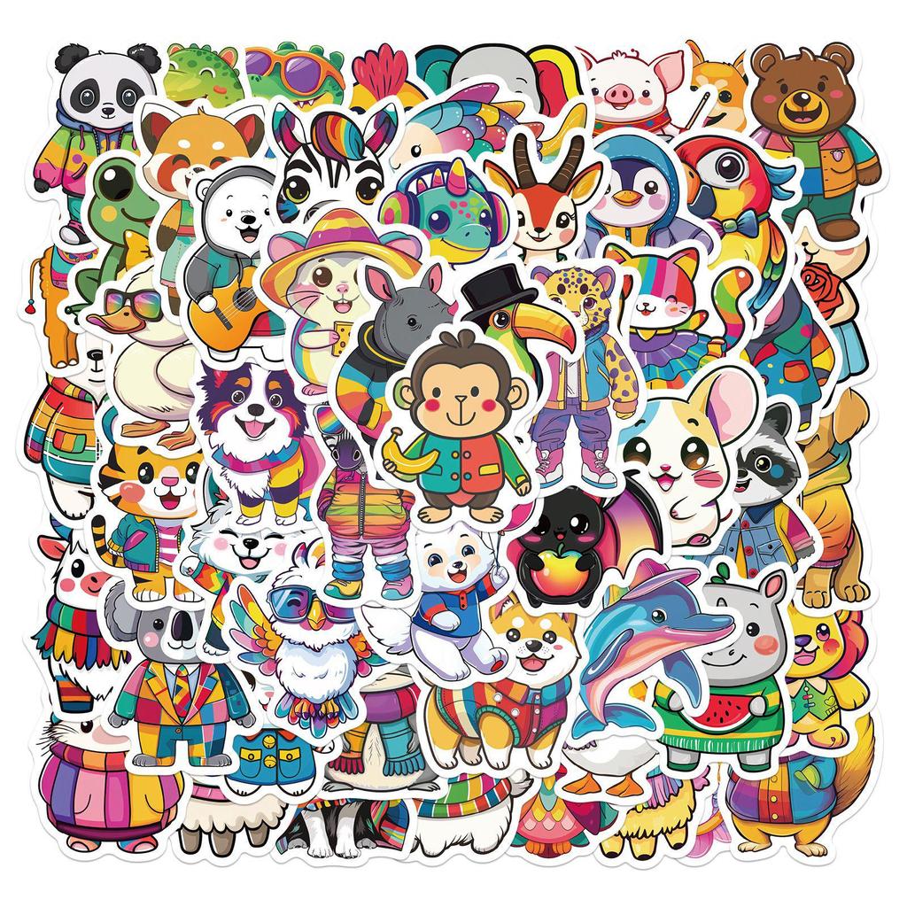 Sada samolepek divoké zvěře: Los, Alpaka, Panda & Lev