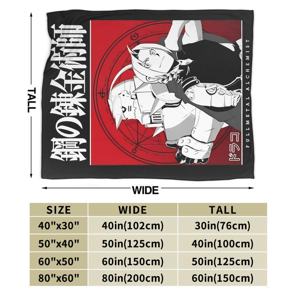 Fullmetal Alchemist Blanket Cover Flannel Anime Manga Warm Throw Blankets for Bedding Couch Bed Rug