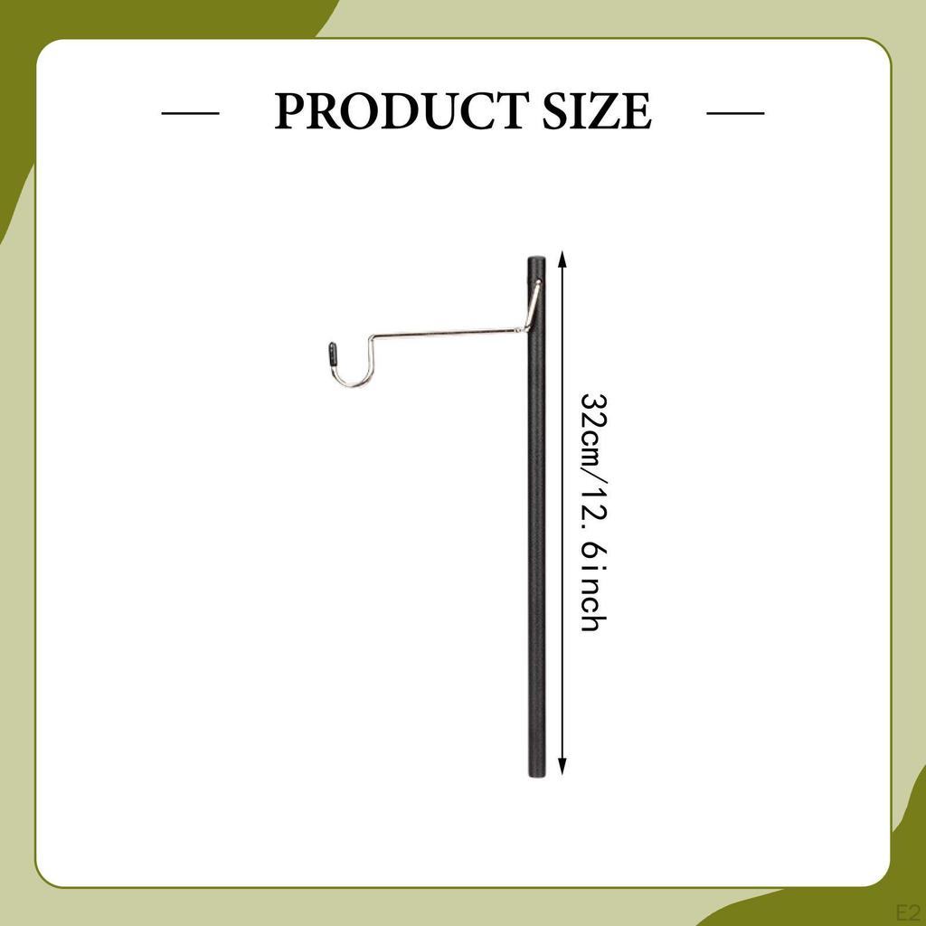 Akcesoria kempingowe Słup oświetleniowy z haczykiem użytkowym 12,6 cala Długi Wytrzymały do aktywności na świeżym powietrzu Łatwo