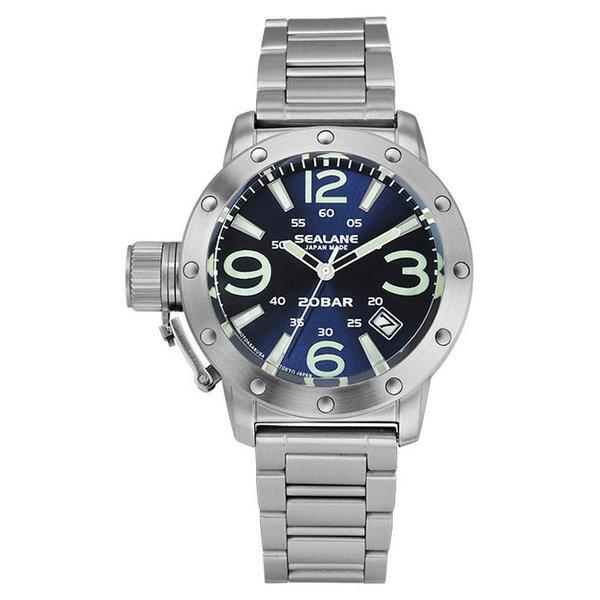 

SEALANE Чоловічі SEJ011-MBL (ЯПОНІЯ Сонячне полум я) Круглий годинник, срібний нержавіючий аналог