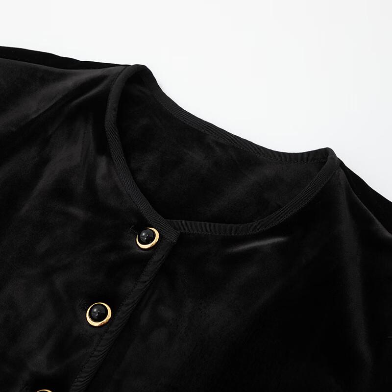 Women's Corduroy Round Neck Short Jacket