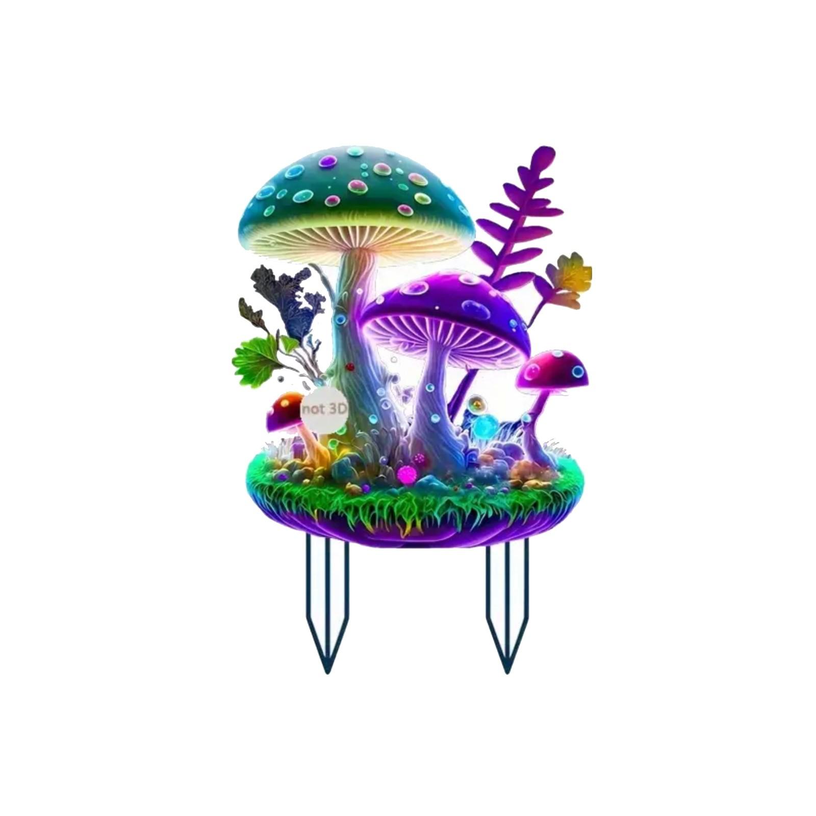 

Светящаяся садовая карточка - Фиолетовые, Синие, Зеленые, Красные, Оранжевые и Желтые Грибы Стимулируются УФ-светом One Size