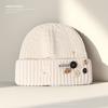 New Autumn and Winter Knitted Woolen Hats for Women Fashionable Hole In The Head Hats for Outdoor Cycling  Button Ear Protection Cold Hats for Men
