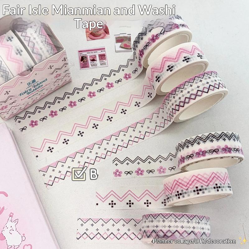 Wing Bow Grid Themed Decorative Tape Set 2/3Pcs INS Style Cute Adhesive Tapes for Journaling Gift Packing DIY Handcrafts