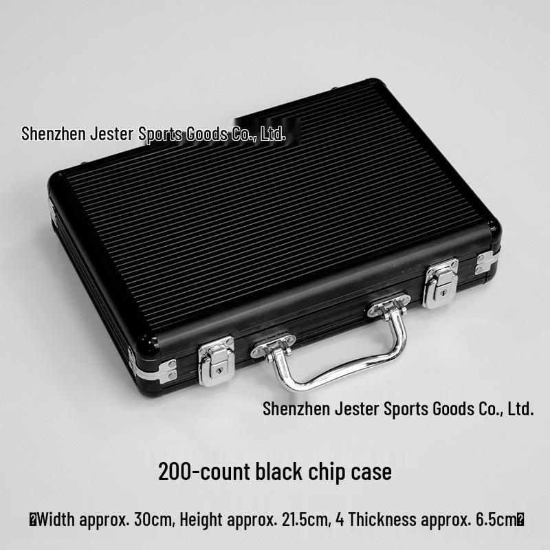 Black and Silver Aluminum Texas Hold'em Chip Storage Case