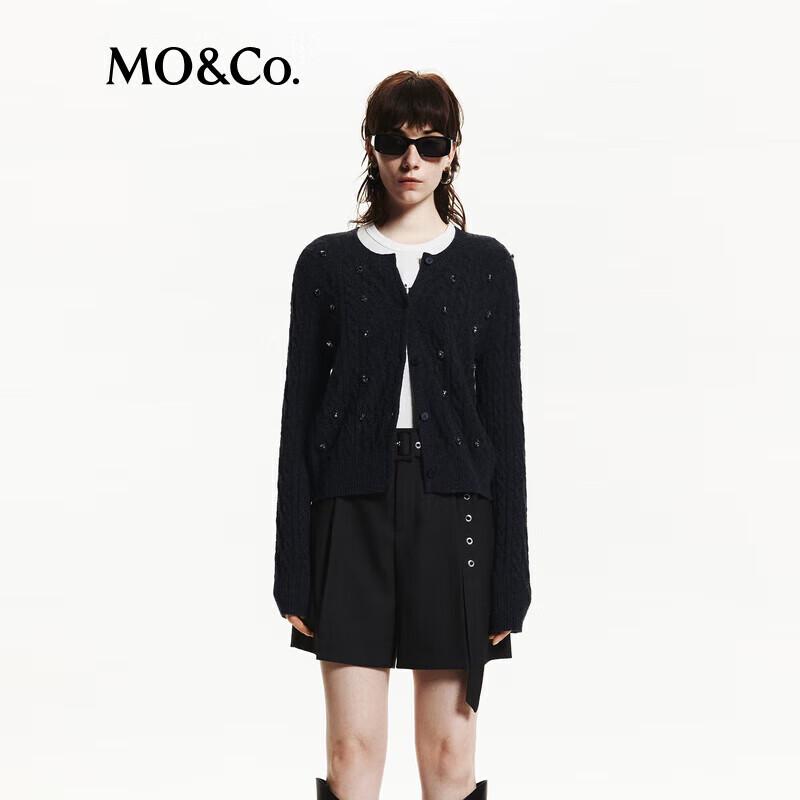 MO&Co. 2024 Autumn Embellished Twist Knit Cardigan S 160