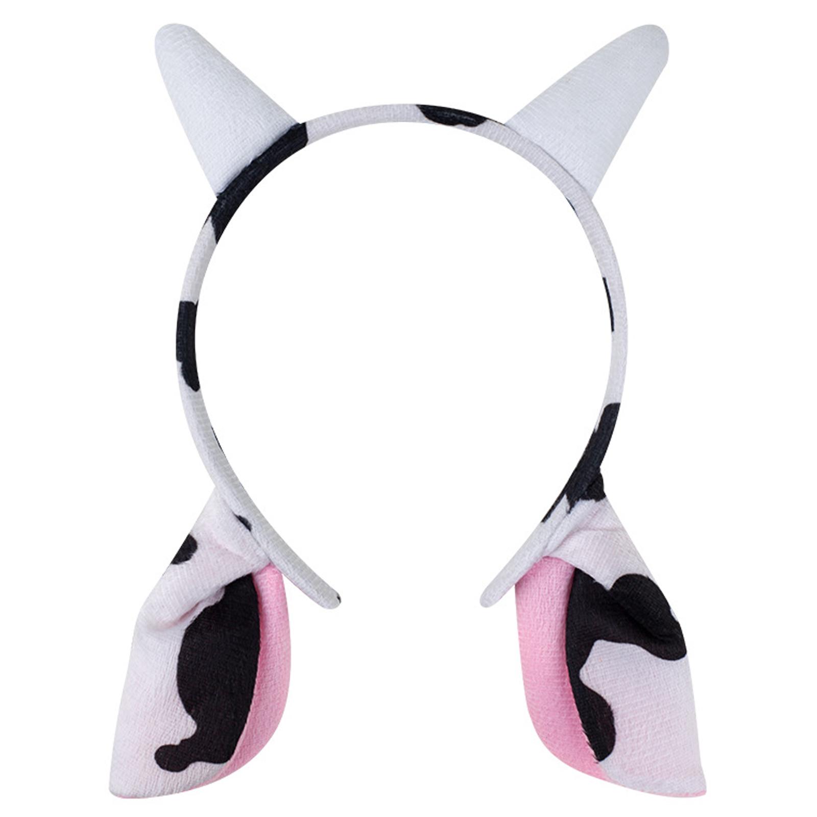 

Милая мультяшная повязка на голову с коровьими рогами, мягкая ткань, эластичный дизайн для детей, подростков и взрослых, аксессуар для косплей-мероприятий для любителей аниме E