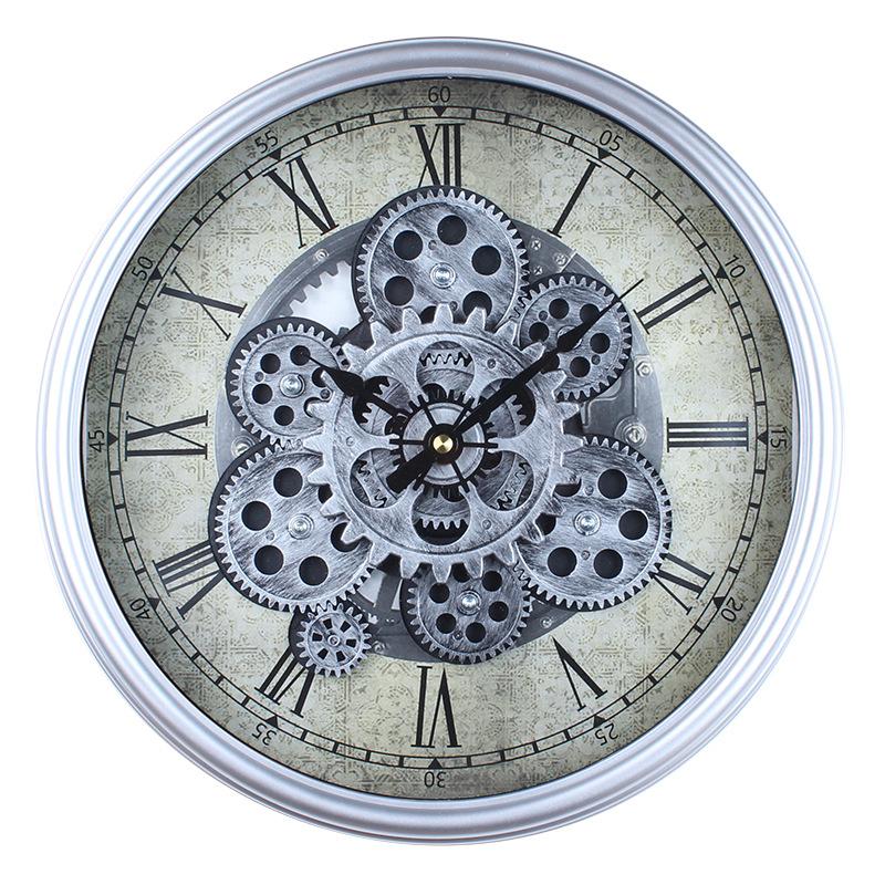 

Індустріальний Ретро Пластиковий Настінний Годинник з Шестернями Креативний Безшумний Настінний Годинник Декорація для Вітальні Кабінету Механічний Годинник 37CM style 2