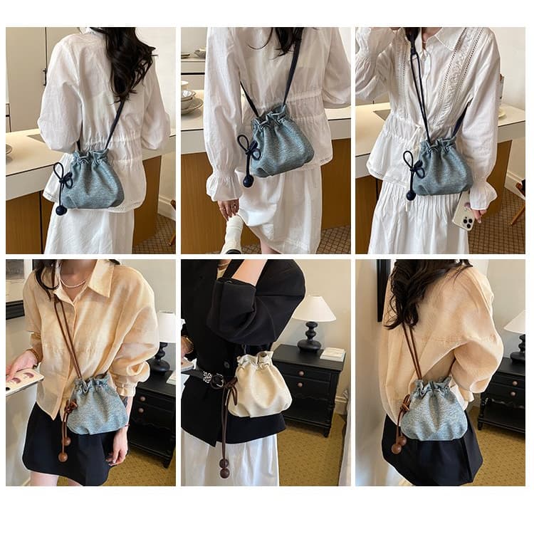 Drawstring lucky bag small bag shoulder messenger women's bag