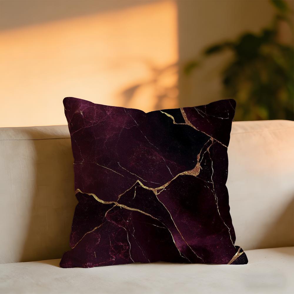 Marble Texture Cushion Cover Cozy Velvet Throw PillowSoft Warm Cushion For Sofa Bed