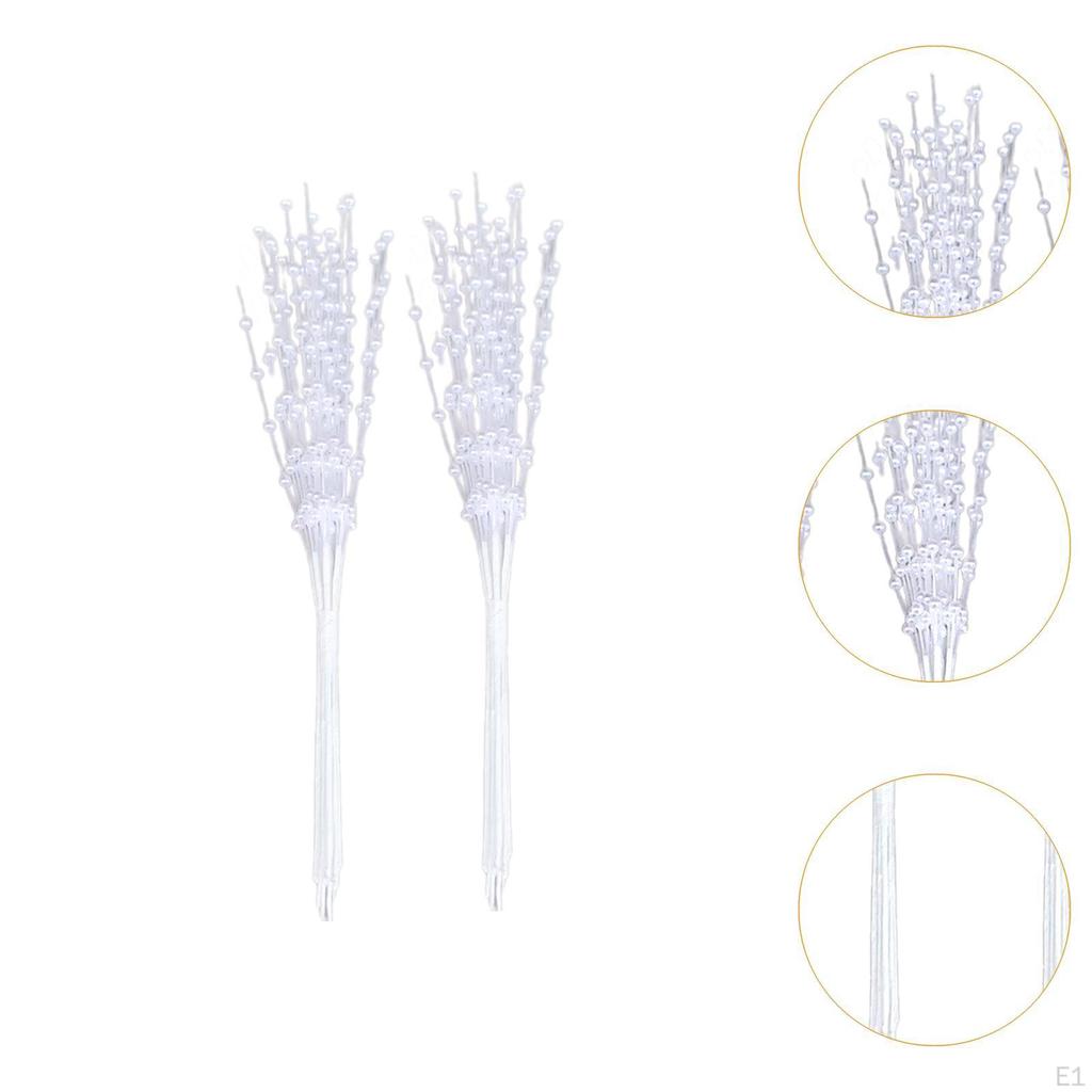 50 Pieces Artificial Glitter Berries Stem Ornaments Beaded Branches for Wedding Holiday Theme Park