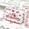 Flip Design Pen Bag Multilayer Large Capacity Stationery Bag Multifunctional Tomato Kitten Pattern Stationery Storing Bag